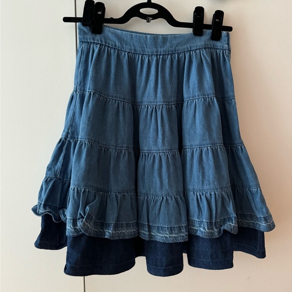 SANDRO Fanfan Tiered Denim Mini Skirt Size 38 New with tags US 6 - Picture 10 of 16